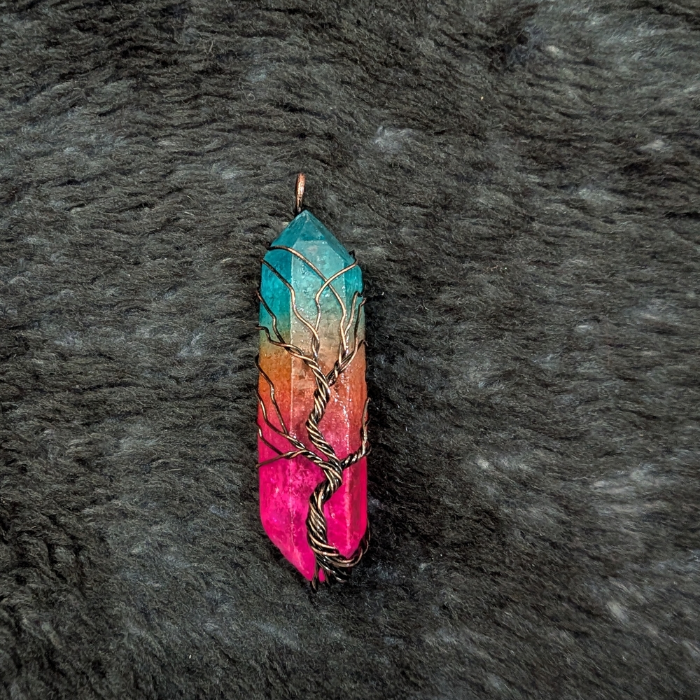Wire Wrapped Crystal Pendant